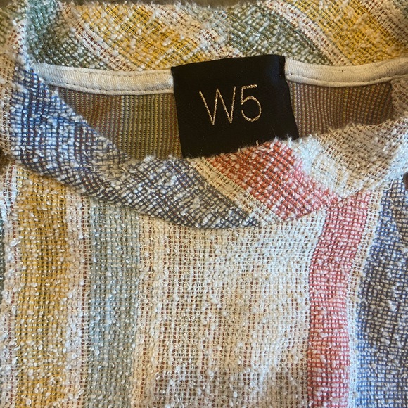 Anthropologie W5 Multicolor Striped Terry Halter Blouse M Tank Top Sleeveless - Picture 4 of 8
